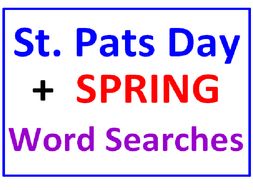 St. Patrick's Day Word Search Puzzle PLUS Spring Word Search (2 Puzzles)