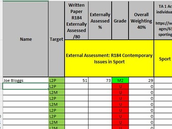 OCR Cambridge National Sports Studies J829 Automatic Tracker