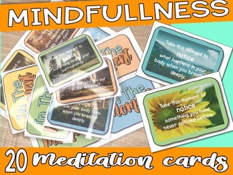 Mindfulness and meditation cards for your classroom gratitude practice