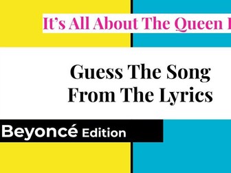 Guess the song From The Lyrics Game - Beyoncé Edition, Starter Activity Idea