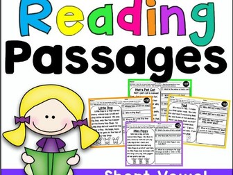 Phonics Reading Comprehension Passages with  Phonics Worksheets and Digital Resources