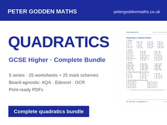 GCSE Higher Quadratics | Complete Bundle