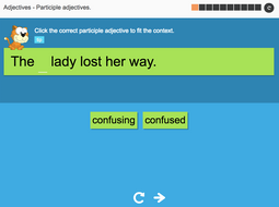 Participle adjectives - Interactive Activity - KS3 Spag