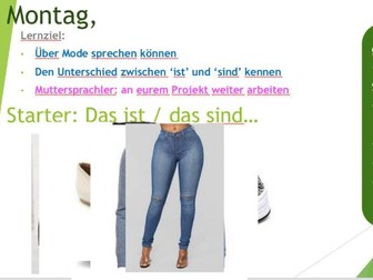 Mode, 'ist' vs 'sind', Fashion, year 9 German