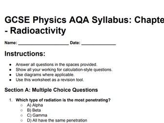 AQA GCSE Physics P7 Radioactivity