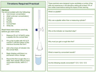 AQA C3 - Quantitative Chemistry Titration Required Practical (triple)
