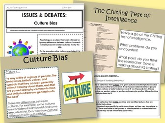 Culture Bias - Year 2 Issues - AQA Psychology