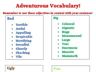 Adventurous Vocabulary Bank