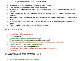 Edexcel GCSE Music Grade 9 Notes (Music for a while Henry Purcell)