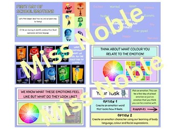 First Day of School Emotions linking to Inside Out