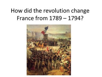 Project on the French Revolution for your students to do, showing how France changed.