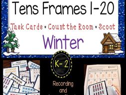 Tens Frames - Numbers to 20 - Winter Task Cards Math Center