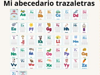 Mi Abecedario Cuaderno de trazaletras Spanish handwriting practice booklet First letters 56 page