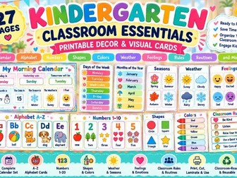 Kindergarten Classroom Essentials | Printable Decor, Calendar & Visual Cards