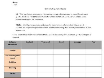 Unit 4-Taking Part in Sport Worbook