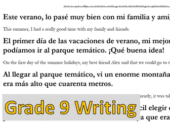 GCSE Spanish Grade 9 Writing Examples