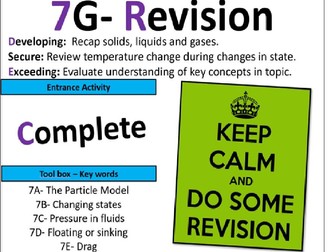 Topic 7G - The Particle Model Revision