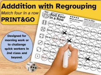 Roll Four in a Row - Addition with Regrouping
