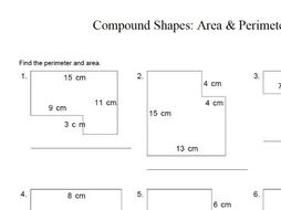 area and perimeter of compound shapes worksheet tes