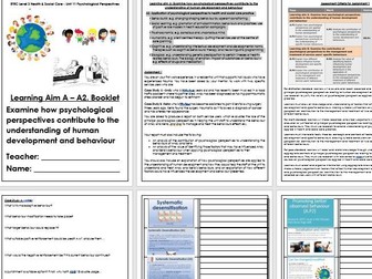 BTEC Level 3 Health and Social Care Unit 11 Psychological Perspective A2 and A3 spec resources