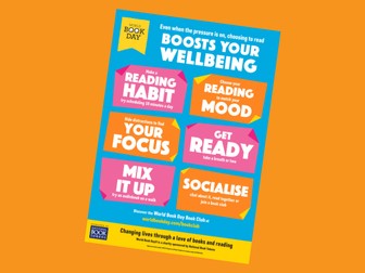 World Book Day read for wellbeing poster