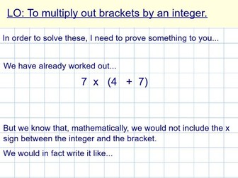 Algebra- expanding, solving equations and factorising with brackets