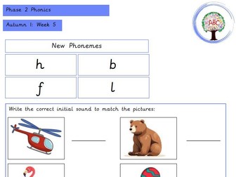 Early Reading & Phonics Homework/ Support Sheet- Autumn 1 (Reception)