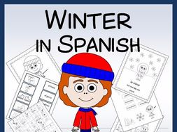 Spanish Winter Vocabulary sheets, Worksheets, Matching & Bingo Games