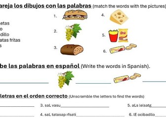 Food topic - Primary Spanish - Los aperitivos (snack food in Spanish)