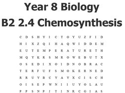 A Keyword-search for the Year 8 Biology B2 2.4 Chemosynthesis lesson.