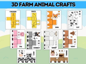 3D Farm Animals Crafts