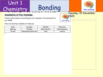 Ionic Bonding BTEC Level 3 Applied Science Chemistry Unit 1