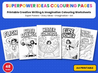 Superpower Ideas Colouring Pages | Printable Colouring Page Worksheets | Superhero Character Design