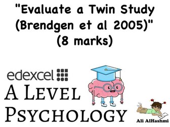 Twin Study (Brendgen) - 8 Mark Example Answer