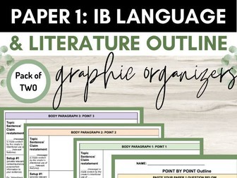 IB Language and Literature Paper 1 Outline Graphic Organizer SET