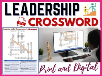 Leadership Skills Crossword Puzzle Digital and Print with Answers
