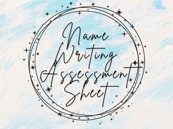 Name Writing Assessment Sheet