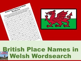 British Place Names in Welsh Wordsearch