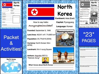 NORTH KOREA History & Geography, Travel The World Worksheet