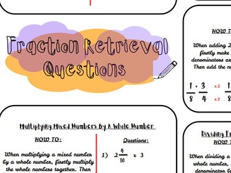 Years 5 and 6 Fraction Retrieval Mat