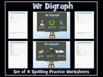 'wr' Digraph - Spelling Worksheets