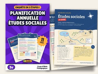 French Year Long Plan Grade 3 Ontario Social Studies | Planification ÉS 3e