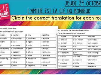 NEW GCSE French Pearson Edexcel Module 2.2 L'amitié est la clé du bonheur