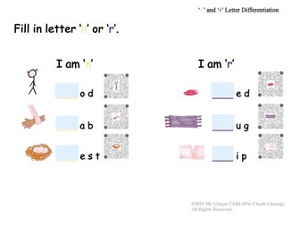 'n' and 'r' Letter Differentiation (Step-by-Step English Literacy Skills Pack for Diverse Learners)