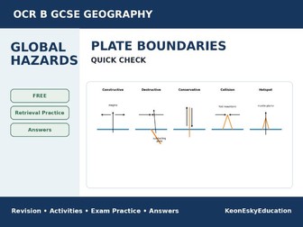 OCR B Global Hazards – Plate Boundaries Quick Check