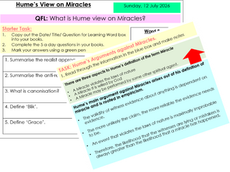 David Hume's Views on Miracles