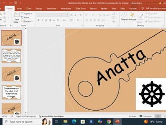 Buddhism Key Words and Definitions Display