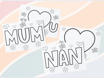 Mother's Day Collage/Colour/Paint Sheets