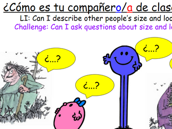 KS3 Year 7 Spanish Mira 1 Module 3 ¿Cómo eres? Personality physical description FIVE lessons!