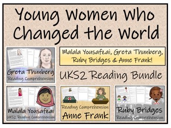 UKS2 Young Women Who Changed the World Reading Comprehension Bundle